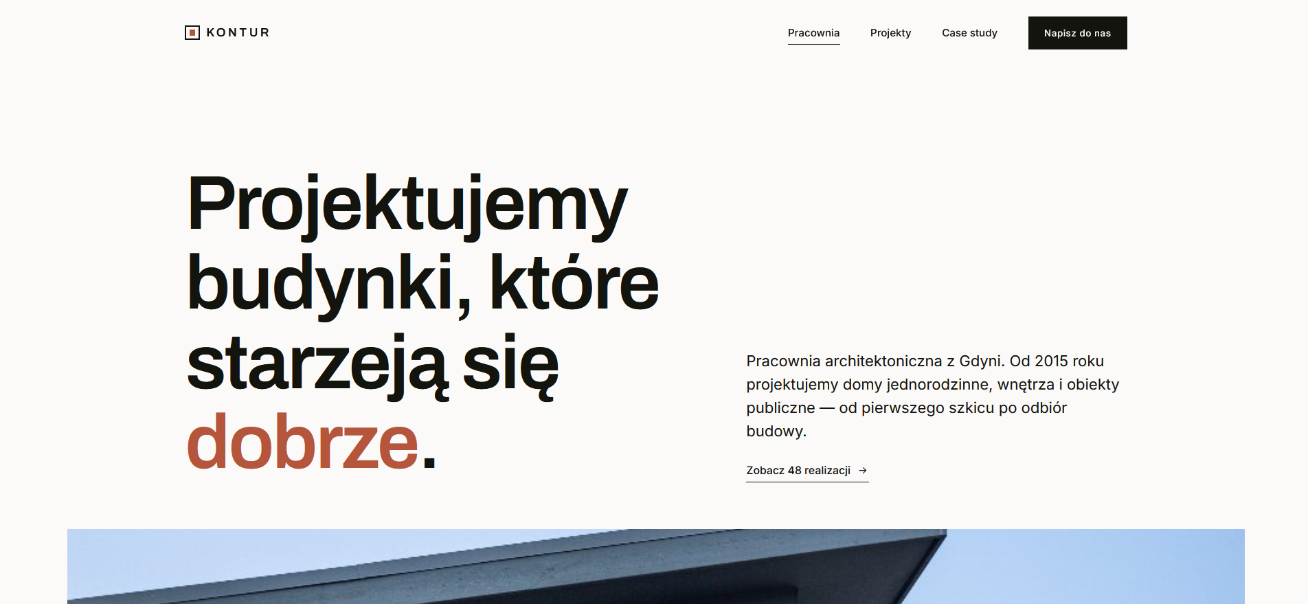 Strona pracowni architektonicznej Kontur Studio