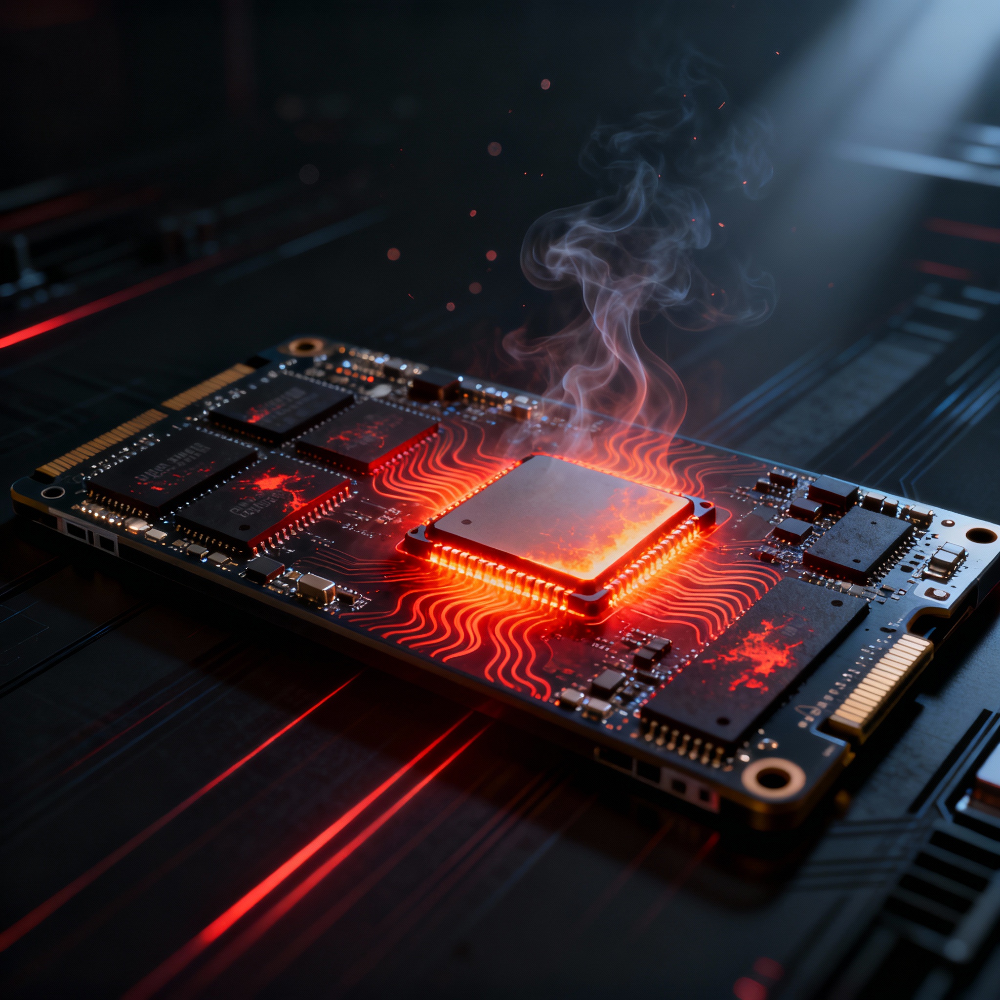 Wnętrze komputera z dyskiem SSD